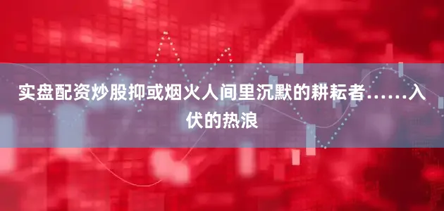 实盘配资炒股抑或烟火人间里沉默的耕耘者……入伏的热浪