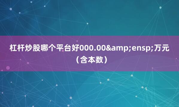 杠杆炒股哪个平台好000.00&ensp;万元（含本数）